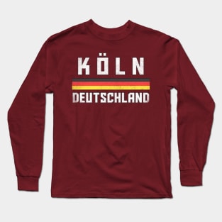 Cologne / Germany Faded Style Region Design Long Sleeve T-Shirt